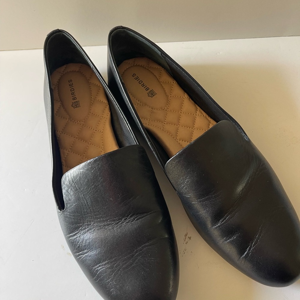 Birdies Starling Black Leather Loafers